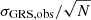 $ \sigma_{\mathrm{GRS,obs}}/\sqrt{N} $