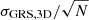 $ \sigma_{\mathrm{GRS,3D}}/\sqrt{N} $