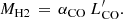 $$ \begin{aligned} M_\mathrm{H2} \,=\,\alpha _\mathrm{CO} \ L^\prime _\mathrm{CO} . \end{aligned} $$