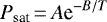 \begin{equation*} P_{\textrm{sat}}\,{=}\,A \textrm{e}^{-B/T} \end{equation*}