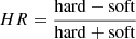 $ HR = \frac{\mathrm{hard-soft}}{\mathrm{hard+soft}} $