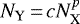 $N_{\text{Y}}\,{=}\,cN_{\text{X}}^{p}$