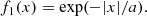$$ \begin{aligned} f_1(x) = \exp (-|x|/a). \end{aligned} $$