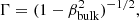 $$ \begin{aligned} \Gamma = (1-\beta _{\rm bulk}^2)^{-1/2}, \end{aligned} $$