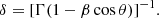$$ \begin{aligned} \delta = [\Gamma (1 - \beta \cos \theta )]^{-1} . \end{aligned} $$