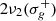 $ 2\nu_2(\sigma_g^+) $