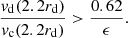 $$ \begin{aligned} {v_{\rm d}(2.2r_{\rm d})\over v_{\rm c}(2.2r_{\rm d})}>{0.62\over \epsilon }. \end{aligned} $$