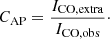 $$ \begin{aligned} C_{\rm AP} = \dfrac{I_{\rm CO,extra}}{I_{\rm CO,obs}}\cdot \end{aligned} $$