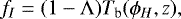 \begin{equation*}f_I = (1- \Lambda) T_{\textrm{b}}(\phi_H, z), \end{equation*}