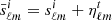 $ \bar{s}^i_{\ell m} = s^i_{\ell m} + \eta^t_{\ell m} $