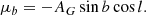 $$ \begin{aligned}&\mu _b= -A_G\sin b \cos l. \end{aligned} $$