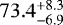 $73.4^{&#x002B;8.3}_{-6.9}$