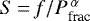$S\,{=}\,f/{P^{\,\alpha}_{\textrm{frac}}}$
