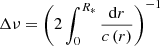 $ \Delta\nu = \left(2\int^{R_*}_0 \frac{\mathrm{d}r}{c\left( r \right)} \right)^{-1} $