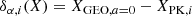 $$ \begin{aligned} \delta _{\alpha ,i} (X) = X_{\mathrm{GEO}, a=0} - X_{\mathrm{PK}, i} \end{aligned} $$