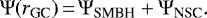 \begin{equation*} \Psi (r_{\textrm{GC}})\,{=}\,\Psi_{\textrm{SMBH}} &#x002B; \Psi_{\textrm{NSC}}. \end{equation*}