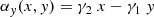 $$ \begin{aligned}&\alpha _y(x,y)= \gamma _2~ x - \gamma _1~ y\end{aligned} $$