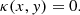 $$ \begin{aligned}&\kappa (x,y) = 0. \end{aligned} $$