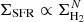 $ \Sigma_{\rm SFR} \propto \Sigma_{\rm H_2}^{N} $