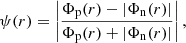 $$ \begin{aligned} \psi (r) = \left|\frac{\Phi _{\rm p}(r) - |\Phi _{\rm n}(r)|}{\Phi _{\rm p}(r) + |\Phi _{\rm n}(r)|}\right|, \end{aligned} $$