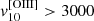 $ v \rm_{10}^{[OIII]} > 3000 $