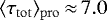 $\langle \tau_{\mathrm{tot}}\rangle_{\mathrm{pro}} \,{\approx}\, 7.0$