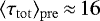 $\langle\tau_{\mathrm{tot}}\rangle_{\mathrm{pre}} \,{\approx}\, 16$