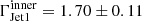 $ \Gamma_{\mathrm{Jet1}}^{\mathrm{inner}} = 1.70 \pm 0.11 $