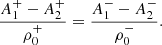 $$ \begin{aligned} \frac{A_1^+ - A_2^+}{\rho _0^+} = \frac{A_1^- - A_2^-}{\rho _0^-}. \end{aligned} $$