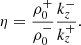 $$ \begin{aligned} \eta = \frac{\rho _0^+}{\rho _0^-} \frac{k_z^-}{k_z^+}. \end{aligned} $$
