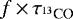 $f\,{\times}\,\tau_{^{13}\textrm{CO}}$