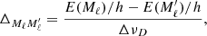 $$ \begin{aligned} \Delta _{M_\ell M^\prime _{\ell }} = \frac{E(M_\ell )/h - E(M_\ell ^\prime )/h}{\Delta \nu _D} , \end{aligned} $$