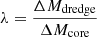 $ \lambda=\frac{\Delta M_{\mathrm{dredge}}}{\Delta M_{\mathrm{core}}} $