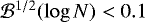${\cal{B}}^{1/2}(\log N)<0.1$