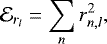 \begin{equation*} {\cal E}_{r_l}=\sum_n r_{n,l}^2,\end{equation*}