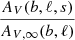 $ \frac{A_V(b,\ell,s)}{A_{V,\infty}(b,\ell)} $