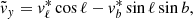 $$ \begin{aligned} \tilde{v}_y = v_\ell ^*\cos {\ell } - v_b^*\sin {\ell }\sin {b}, \end{aligned} $$