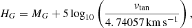 $$ \begin{aligned} H_G = M_G + 5\log _{10}\left(\frac{v_\mathrm{tan} }{4.74057 \,\mathrm{km\,s}^{-1}}\right), \end{aligned} $$
