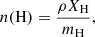 $$ \begin{aligned} n(\mathrm{H} )=\frac{\rho X_{\rm H} }{m_{\rm H}}, \end{aligned} $$