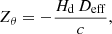 $$ \begin{aligned} Z_\theta&= -\frac{H_{\rm d}\,D_{\rm eff}}{c} {,} \end{aligned} $$