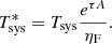 $$ \begin{aligned} T_{\rm sys}^* = T_{\rm sys} \frac{e^{\tau A}}{\eta _{\rm F}}. \end{aligned} $$