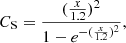 $$ \begin{aligned} C_\mathrm{S} = \frac{(\frac{x}{1.2})^2}{1-e^{-(\frac{x}{1.2})^2}}, \end{aligned} $$