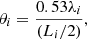 $$ \begin{aligned} \theta _{i} = \frac{0.53\lambda _{i}}{(L_{i}/2)}, \end{aligned} $$
