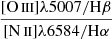 $ {{[{\mathrm{O}\,\textsc{III}}]\lambda 5007/\mathrm{H\beta}}\over{[{\mathrm{N}\,\textsc{II}}]\lambda 6584/\mathrm{H\alpha}}} $