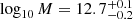 $ \log_{10}M = 12.7\substack{+0.1 \\ -0.2} $