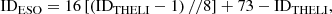 $$ \begin{aligned} \mathrm{ID}_{\rm ESO} = 16\left[ \left( \mathrm{ID}_{\rm THELI}-1 \right)//8 \right] +73 - \mathrm{ID}_{\rm THELI} , \end{aligned} $$