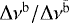 $\Delta \nu^{{\mathrm{b}}}/\Delta \nu^{{\bar{\mathrm{b}}}}$