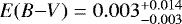 $E(B{-}V)=0.003^{+0.014}_{-0.003}$