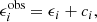 $$ \begin{aligned} \epsilon ^\mathrm{obs}_i = \epsilon _i+c_i, \end{aligned} $$