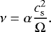 \begin{equation*} \nu = \alpha \frac{c_{\textrm{s}}^2}{\Omega}. \end{equation*}